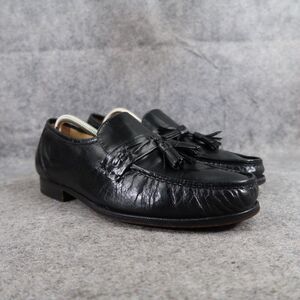 Bostonian Shoes Mens 9 Tassel Loafer Leather Classic Professional Black Moccasin